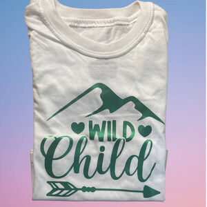 WILD CHILD TODDLER|METALLIC GRAPHIC‎ SHORT SLEEVE T-SHIRT| FUNNY GIFT 2T/3T NEW